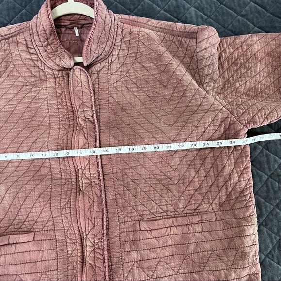 Free People Jacket Womens Large Quilted Purple Full Zip Bomber Coat RCL - Picture 5 of 6